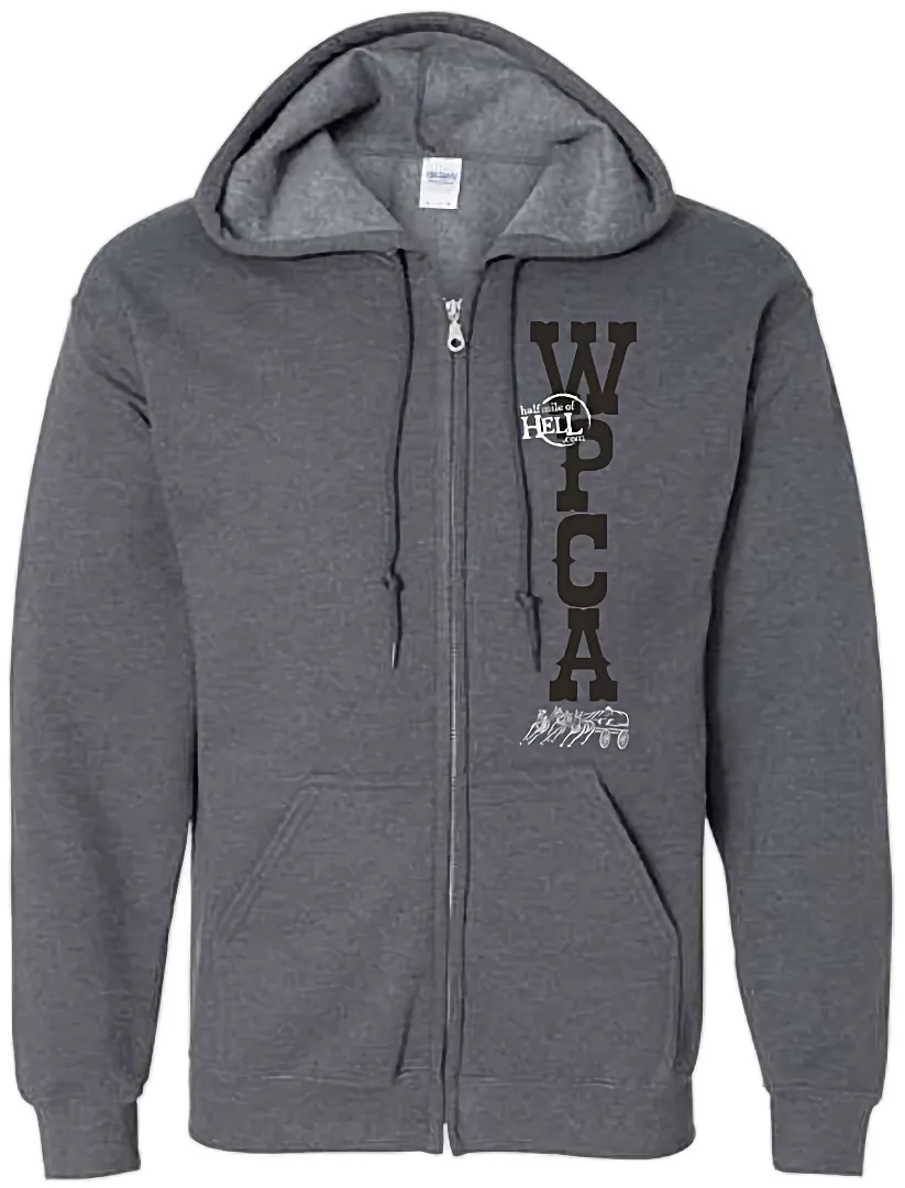Unisex Full Zip Hooded Fleece Dark Charcoal WPCA
